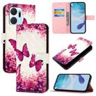 For Honor X7a / Play7T 3D Painting Horizontal Flip Leather Phone Case(Rose Butterfly) - 1