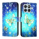 For Honor X8b Global 3D Painting Horizontal Flip Leather Phone Case(Golden Butterfly) - 2