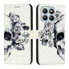 For Honor X8b Global 3D Painting Horizontal Flip Leather Phone Case(Skull) - 2