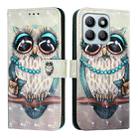 For Honor X8b Global 3D Painting Horizontal Flip Leather Phone Case(Grey Owl) - 2