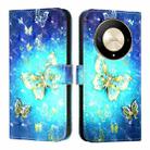 Honor X9b / Magic6 Lite Global 3D Painting Horizontal Flip Leather Phone Case(Golden Butterfly) - 2