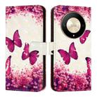 Honor X9b / Magic6 Lite Global 3D Painting Horizontal Flip Leather Phone Case(Rose Butterfly) - 2