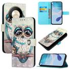 Honor X9b / Magic6 Lite Global 3D Painting Horizontal Flip Leather Phone Case(Grey Owl) - 1