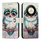 Honor X9b / Magic6 Lite Global 3D Painting Horizontal Flip Leather Phone Case(Grey Owl) - 2