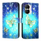 For Honor X40i 3D Painting Horizontal Flip Leather Phone Case(Golden Butterfly) - 2