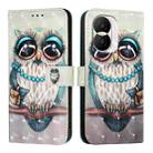 For Honor X40i 3D Painting Horizontal Flip Leather Phone Case(Grey Owl) - 2