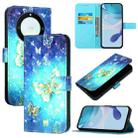 For Honor X40 / X9a / Magic5 Lite 3D Painting Horizontal Flip Leather Phone Case(Golden Butterfly) - 1