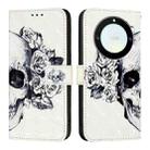 For Honor X40 / X9a / Magic5 Lite 3D Painting Horizontal Flip Leather Phone Case(Skull) - 2