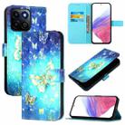 For Honor 200 Smart 5G Global 3D Painting Horizontal Flip Leather Phone Case(Golden Butterfly) - 1