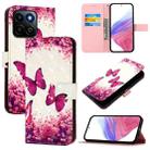 For Honor 200 Smart 5G Global 3D Painting Horizontal Flip Leather Phone Case(Rose Butterfly) - 1