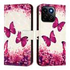 For Honor 200 Smart 5G Global 3D Painting Horizontal Flip Leather Phone Case(Rose Butterfly) - 2