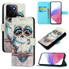 For Honor 200 Smart 5G Global 3D Painting Horizontal Flip Leather Phone Case(Grey Owl) - 1