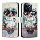 For Honor 200 Smart 5G Global 3D Painting Horizontal Flip Leather Phone Case(Grey Owl) - 2