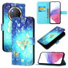 For Honor X9c 5G 3D Painting Horizontal Flip Leather Phone Case(Golden Butterfly) - 1