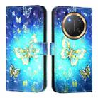 For Honor X9c 5G 3D Painting Horizontal Flip Leather Phone Case(Golden Butterfly) - 2