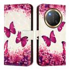 For Honor X9c 5G 3D Painting Horizontal Flip Leather Phone Case(Rose Butterfly) - 2