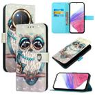 For Honor X9c 5G 3D Painting Horizontal Flip Leather Phone Case(Grey Owl) - 1