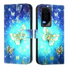 For Honor GT 3D Painting Horizontal Flip Leather Phone Case(Golden Butterfly) - 2