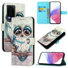 For Honor GT 3D Painting Horizontal Flip Leather Phone Case(Grey Owl) - 1