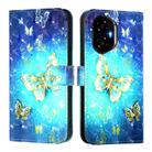 For Honor 300 3D Painting Horizontal Flip Leather Phone Case(Golden Butterfly) - 2