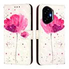 For Honor 300 3D Painting Horizontal Flip Leather Phone Case(Flower) - 2