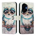For Honor 300 3D Painting Horizontal Flip Leather Phone Case(Grey Owl) - 2