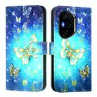 For Honor 300 Pro / 300 Ultra 3D Painting Horizontal Flip Leather Phone Case(Golden Butterfly) - 2