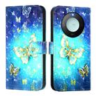 For Honor X9C Smart 5G 3D Painting Horizontal Flip Leather Phone Case(Golden Butterfly) - 2
