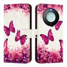 For Honor X9C Smart 5G 3D Painting Horizontal Flip Leather Phone Case(Rose Butterfly) - 2