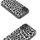 For iPhone 16 Plus Black Frame Leopard Phone Case(Silver Leopard) - 2