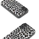 For iPhone 16 Black Frame Leopard Phone Case(Silver Leopard) - 2