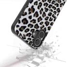 For iPhone 16 Black Frame Leopard Phone Case(Silver Leopard) - 3