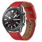 For Galaxy Watch 3 41mm Leather Watch Band(Red) - 1