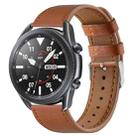 For Galaxy Watch 3 41mm Leather Watch Band(Brown) - 1
