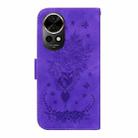 For Huawei nova 12 Butterfly Rose Embossed Leather Phone Case(Purple) - 3