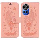For Huawei nova 12 Pro / nova 12 Ultra Butterfly Rose Embossed Leather Phone Case(Pink) - 1