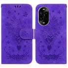 For Huawei nova 13 Pro Butterfly Rose Embossed Leather Phone Case(Purple) - 1