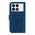 For Redmi K70 / K70 Pro Butterfly Rose Embossed Leather Phone Case(Blue) - 3