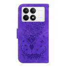 For Redmi K70 / K70 Pro Butterfly Rose Embossed Leather Phone Case(Purple) - 3