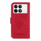 For Redmi K70 / K70 Pro Butterfly Rose Embossed Leather Phone Case(Red) - 3