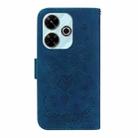 For Redmi 13 4G Butterfly Rose Embossed Leather Phone Case(Blue) - 3