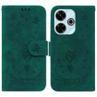For Redmi 13 4G Butterfly Rose Embossed Leather Phone Case(Green) - 1