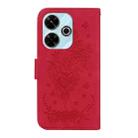 For Redmi 13 4G Butterfly Rose Embossed Leather Phone Case(Red) - 3