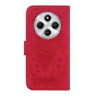 For Redmi 14C 4G Butterfly Rose Embossed Leather Phone Case(Red) - 3