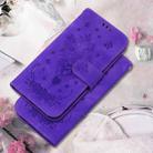 For Redmi Note 14 4G 163.25mm Butterfly Rose Embossed Leather Phone Case(Purple) - 2