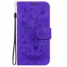 For Redmi Note 14 4G 163.25mm Butterfly Rose Embossed Leather Phone Case(Purple) - 3