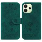 For Redmi Note 14 4G 164.84mm Butterfly Rose Embossed Leather Phone Case(Green) - 1