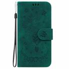 For Redmi Note 14 4G 164.84mm Butterfly Rose Embossed Leather Phone Case(Green) - 3