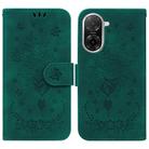 For Redmi A5 4G 173.3mm Butterfly Rose Embossed Leather Phone Case(Green) - 1