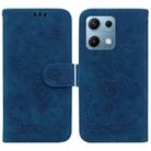 For Redmi Note 14S 4G Butterfly Rose Embossed Leather Phone Case(Blue) - 1